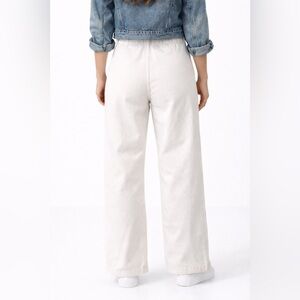 Lands' End White high waisted wide leg bare back jeans size 10